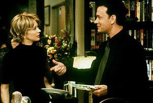 Kathleen Kelly (Meg Ryan) and Joe Fox (Tom Hanks)  in "You've Got Mail"